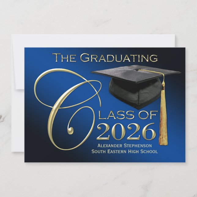 Class of 2025 5x7 Blue Graduation Announcement (Front)