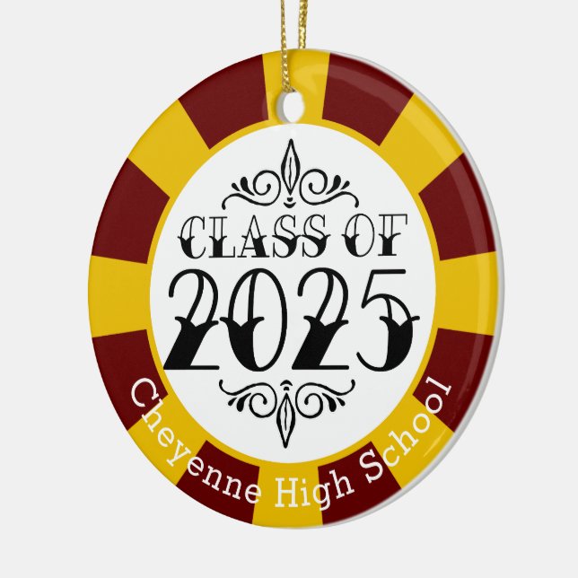 Class of 2025 (Add Name) Graduation Ceramic Ornament (Left)