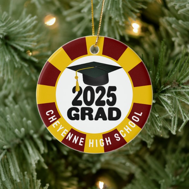 Class of 2025 (Add Name) Graduation Ceramic Ornament (Tree)