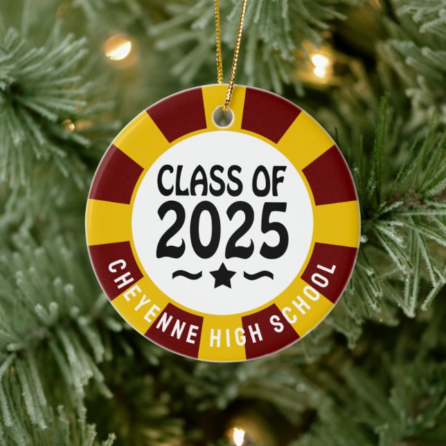 Class of 2025 (Add Name) Graduation Ceramic Ornament (Tree)
