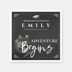 Class of 2025 Adventure Begins Graduation Party Napkin