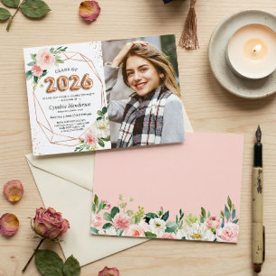 Class of 2025 Balloon Letters Photo Graduation Invitation