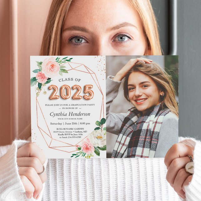 Class of 2025 Balloon Letters Photo Graduation Invitation (Creator Uploaded)