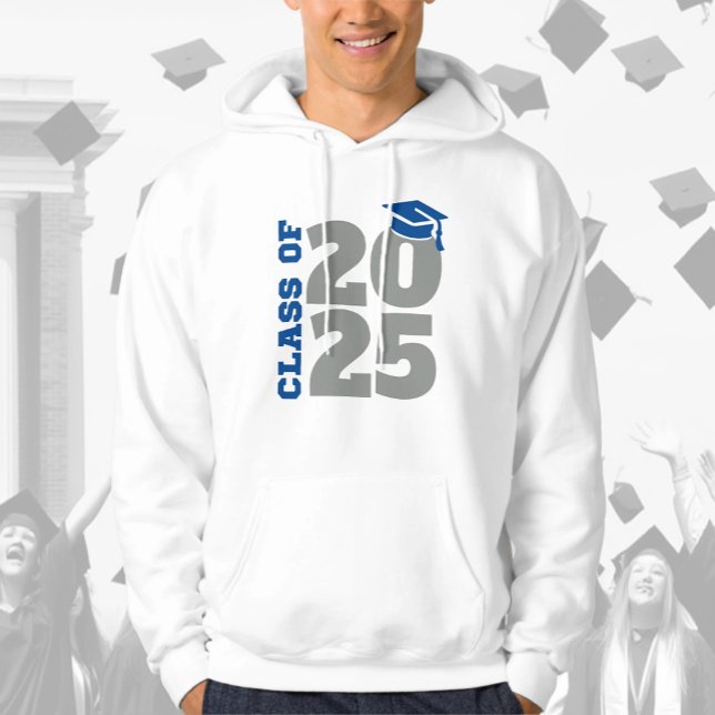 Class of 2025 Blue and Grey Graduate Hoodie (Creator Uploaded)