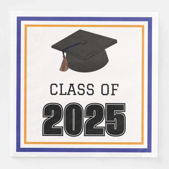 Class of 2025 Blue and Orange Napkin (Front)