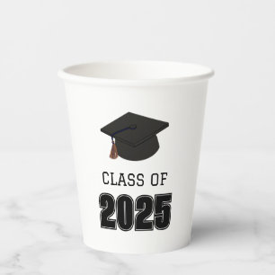 Class of 2025 Blue and Orange Paper Cups