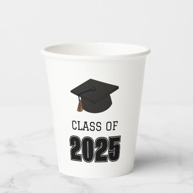 Class of 2025 Blue and Orange Paper Cups (Front)