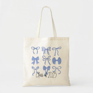 Class of 2025 Blue Coquette Bows Tote Bag