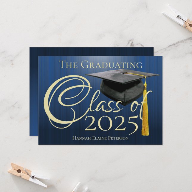 Class of 2025 Blue Graduation Announcement (Front/Back In Situ)
