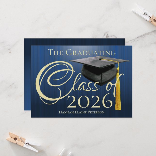 Class of 2025 Blue Graduation Announcement (Front/Back In Situ)