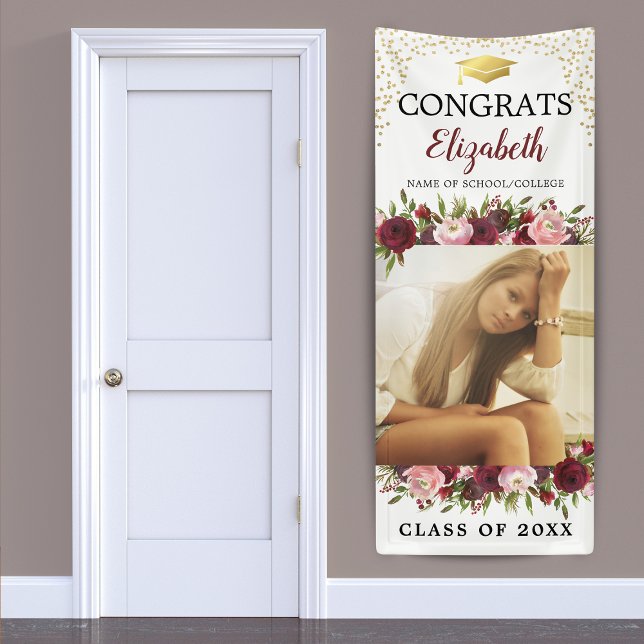 Class of 2025 Burgundy Graduation Door Banner (Creator Uploaded)