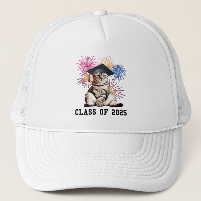 Class of 2025 Cat Lover Trucker Hat (Front)