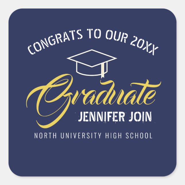 class of 2025, class of 2026 graduation  square sticker (Front)