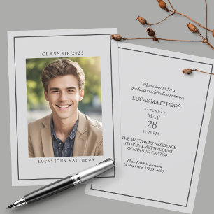 Class of 2025 Classic Custom Photo Graduation Invitation