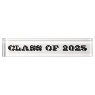 Class of 2025 Clear Black Paperweight by Janz Nameplate