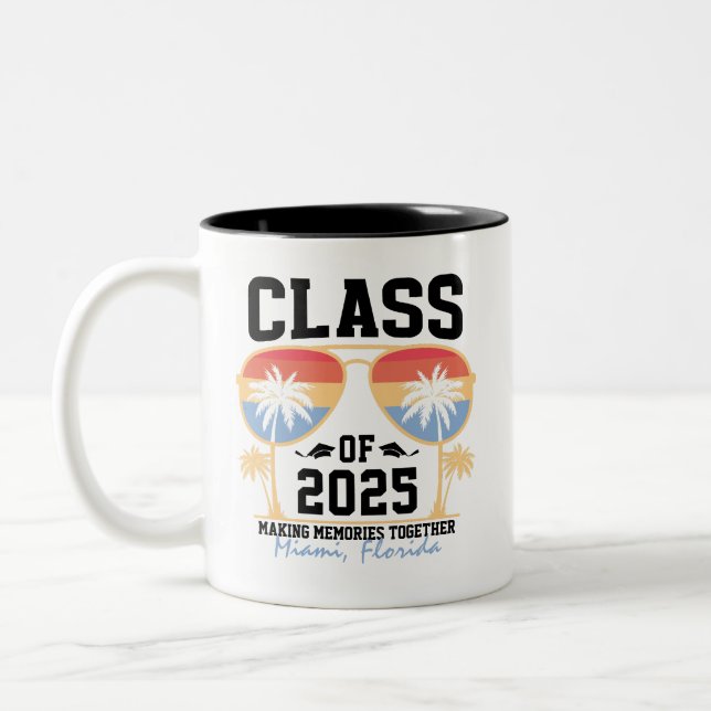 Class of 2025 Custom Graduation Trip Group  Two-Tone Coffee Mug (Left)