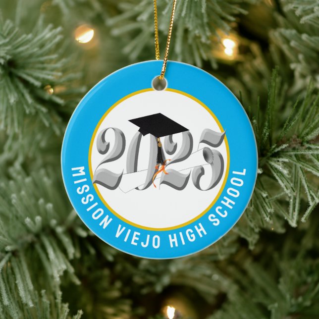 Class of 2025 Custom Photo Graduation Ceramic Ornament (Tree)