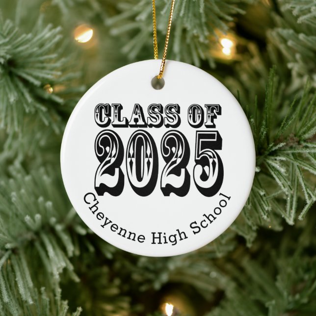 Class of 2025 Custom Photo Graduation Ceramic Ornament (Tree)
