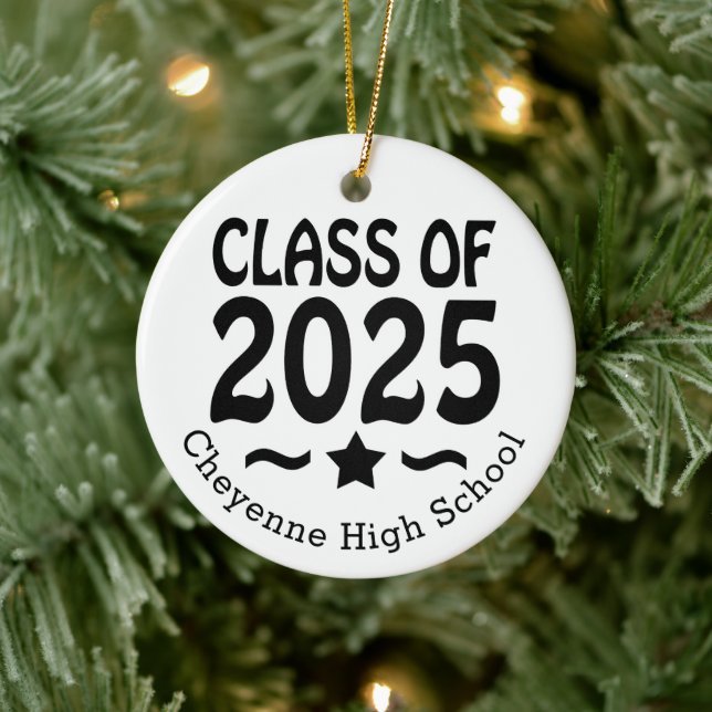 Class of 2025 Custom Photo Graduation Ceramic Ornament (Tree)