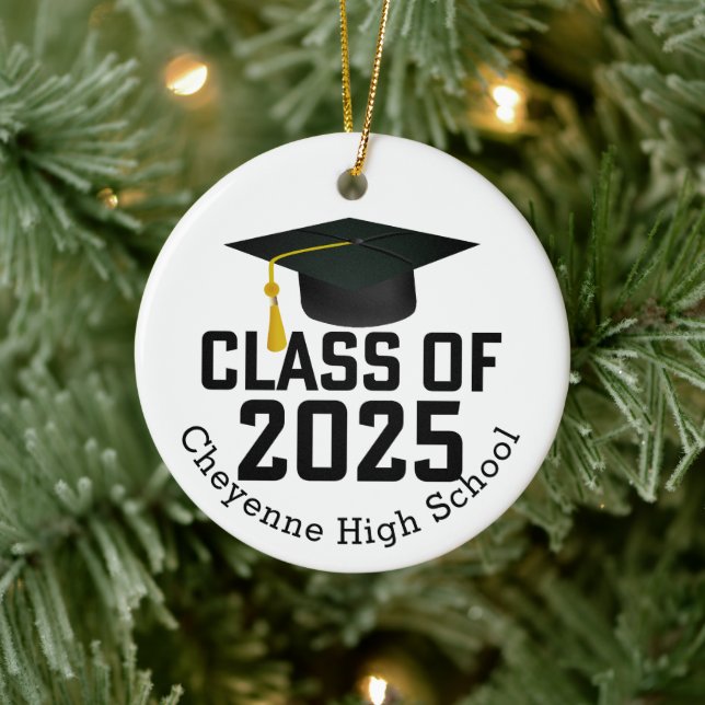 Class of 2025 Custom Photo Graduation Ceramic Ornament (Tree)