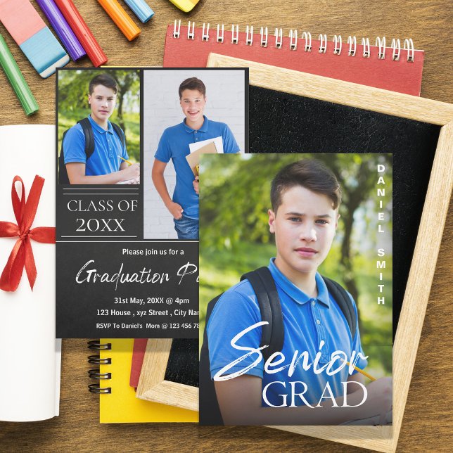 Class of 2025 Elegant Senior Grad Announcement  (Class of 2026 Elegant Senior Graduation Party Invitation)