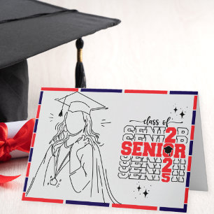 Class of 2025 Female Modern Graduation Card