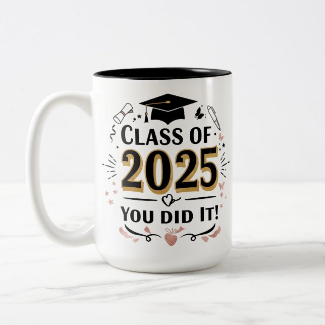 Class of 2025 Gold Graduation Mug – (Left)