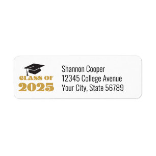 Class of 2025 Gold Graduation Return Address Label