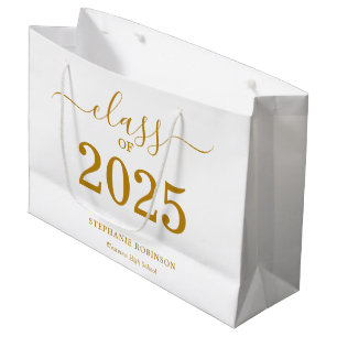 Class of 2025 Gold Script Graduation  Large Gift Bag