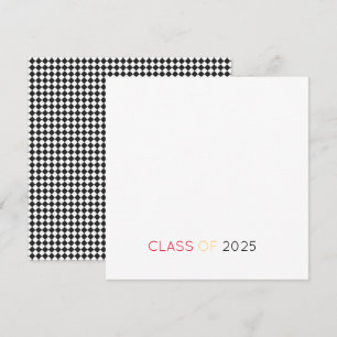 CLASS OF 2025 Grad Chequerboard School Colours  Thank You Card