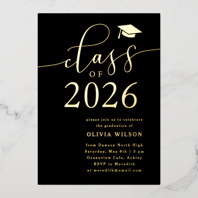 Class of 2025 Grad Party Black Gold (Front)