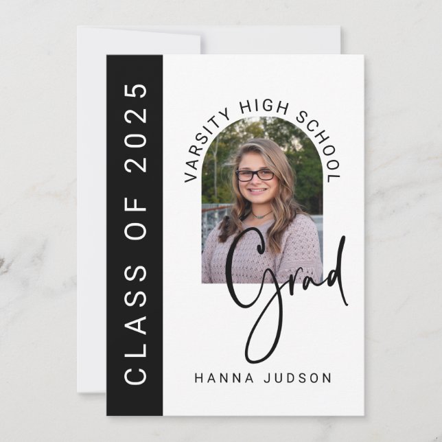 Class Of 2025 Grad Photo Arch Graduation Party Announcement (Front)