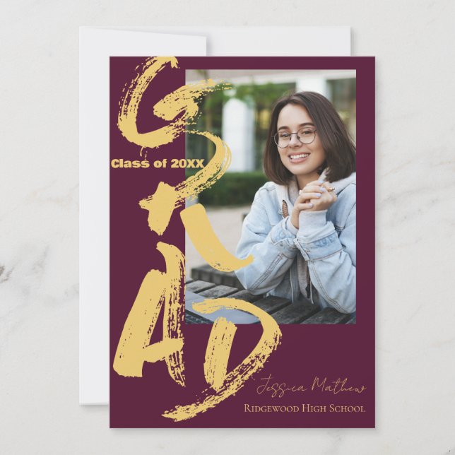 Class Of 2025  GRAD Photo Graduation Announcement  (Front)