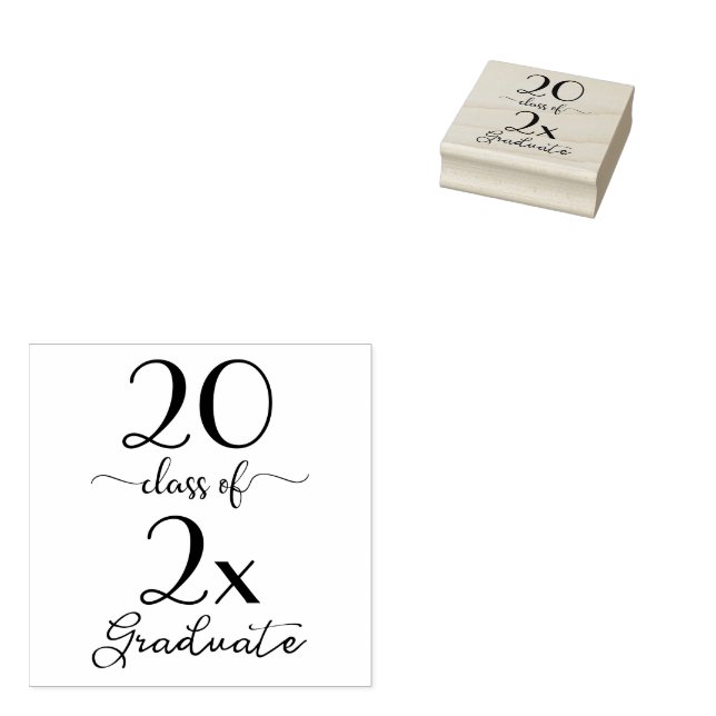 Class of 2025 Graduate Modern Typography Rubber Stamp (Stamped)