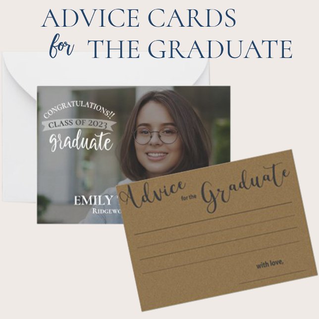 Class Of 2025 Graduate Photo Kraft Graduation Advice Card (Creator Uploaded)