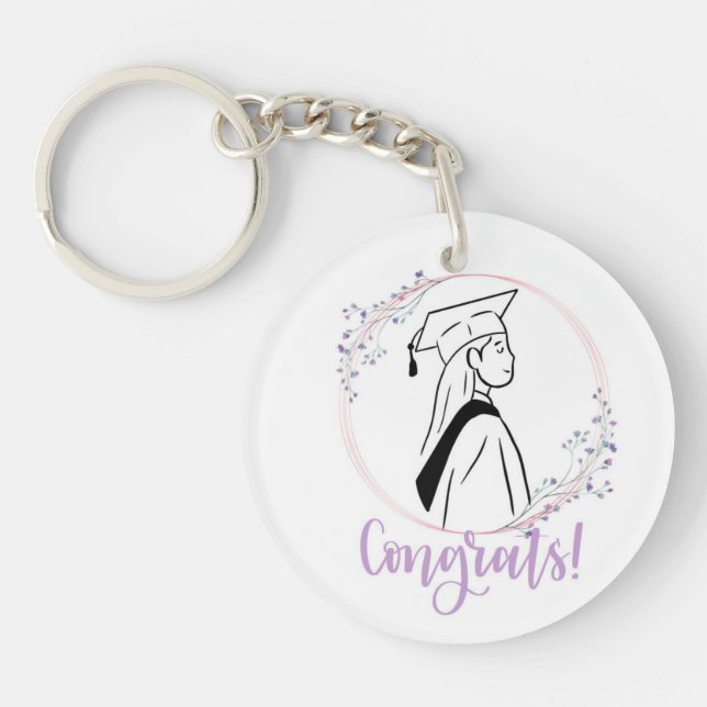 Class of 2025 Graduation Acrylic Keychain for Girl (Front)