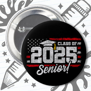 Class of 2025 Graduation American Flag Senior 2025 6 Cm Round Badge