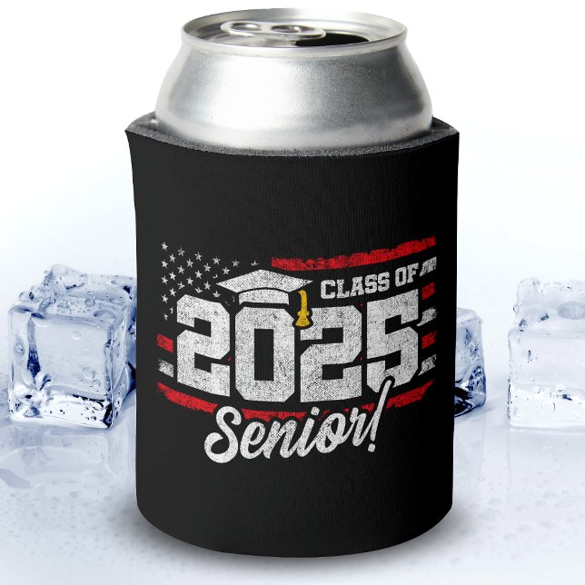 Class of 2025 Graduation American Flag Senior 2025 Can Cooler (Creator Uploaded)
