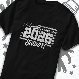 Class of 2025 Graduation American Flag Senior 2025 T-Shirt