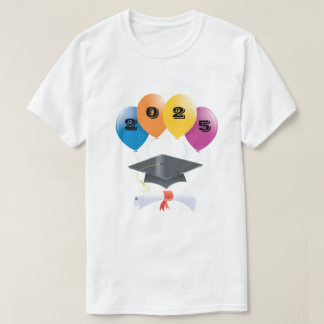 Class of 2025 Graduation Balloons Graduate Diploma T-Shirt