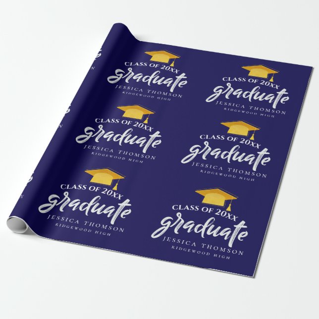 Class of 2025 Graduation Congratulation Grad Party Wrapping Paper (Unrolled)