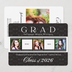 Class of 2025 Graduation Film Strip Theme 3 Photo  Invitation