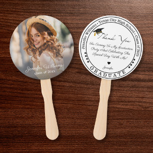 class of 2025, graduation modern thank you photo hand fan