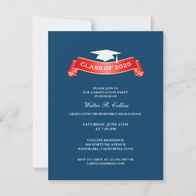 Class of 2025 Graduation Party Invitation (Front)
