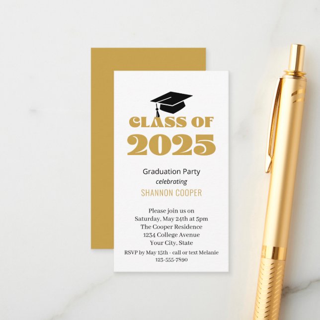 Class of 2025 Graduation Party Invitation Insert (Front/Back In Situ)