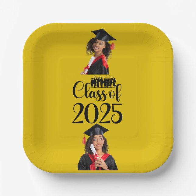 Class of 2025 Graduation Personalised Paper Plate (Front)