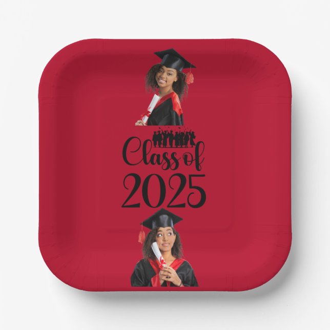 Class of 2025 Graduation Personalised Paper Plate (Front)