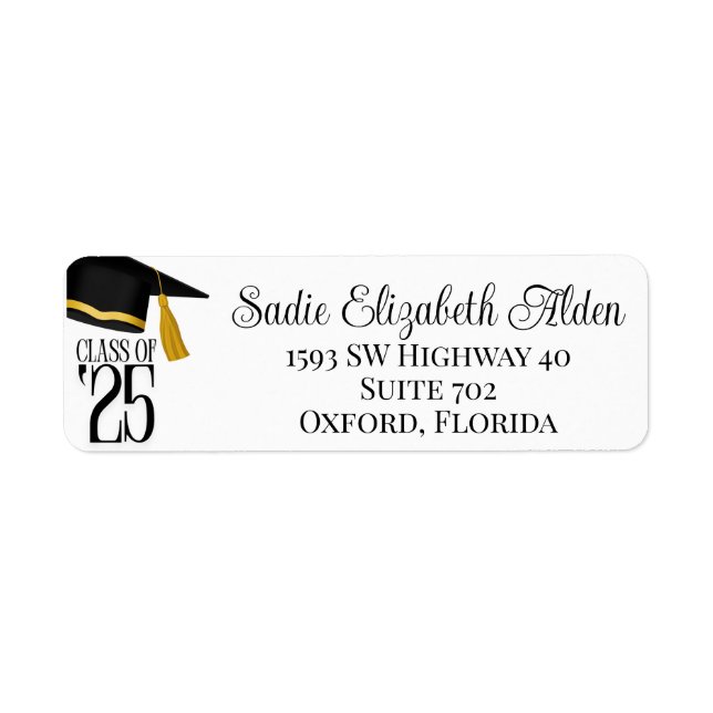 Class of 2025 Graduation Return Address Return Address Label (Front)