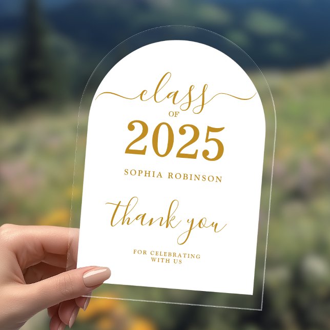 Class of 2025 Graduation Thank You Card Acrylic Invitations (Creator Uploaded)