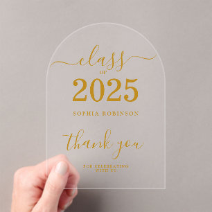 Class of 2025 Graduation Thank You Card Acrylic Invitations